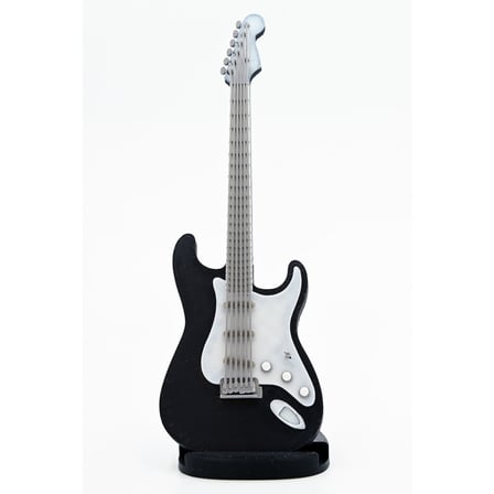 Diyez Müzik Strat Kasa Tasarım Elektro Gitar Şeklinde Standlı Biblo – Siyah/Beyaz/Gri