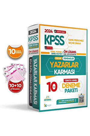 2024 Kpss Ortaöğretim Yazarlar Karması Gy-gk Türkiye Geneli Kurumsal 10lu D. Çözümlü Paket Deneme