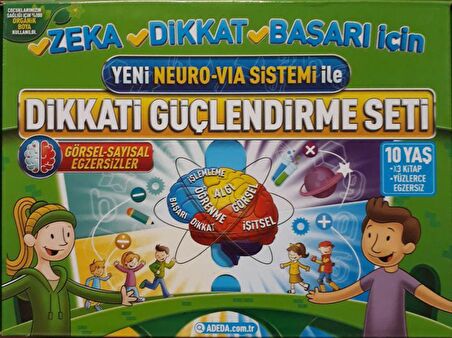 Yeni Neuro-Via Sistemi ile Dikkati Güçlendirme Seti 10 Yaş (3 Kitap)