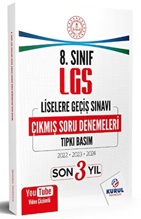 8. Sınıf LGS Son 3 Yıl Tıpkı Basım Çıkmış Soru Denemeleri