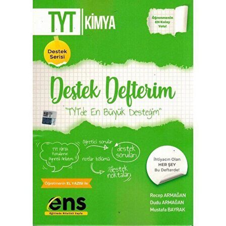 ENS TYT DESTEK DEFTERİM KİMYA