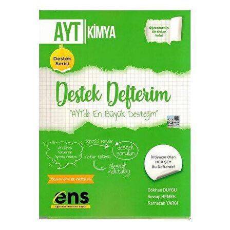 ENS YKS AYT DESTEK DEFTERİM KİMYA