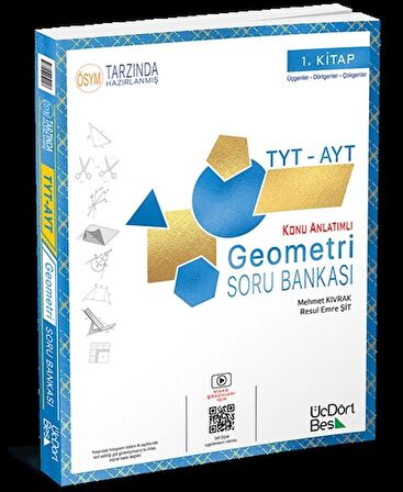 Üç Dört Beş Yayıncılık 2024 Model TYT-AYT Geometri Soru Bankası