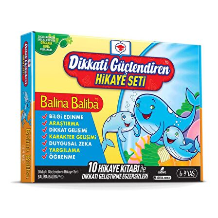 Dikkati Güçlendiren Hikaye Seti - Balina Baliba Kutulu Set (10 Kitap Takım)