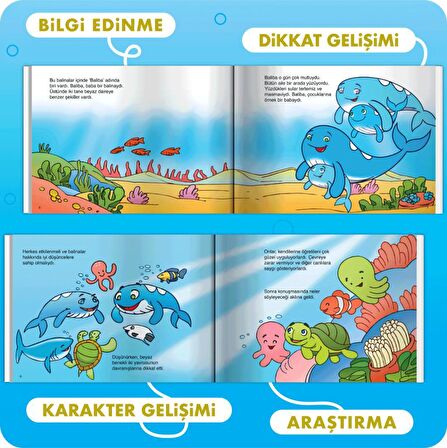 Dikkati Güçlendiren Hikaye Seti - Balina Baliba Kutulu Set (10 Kitap Takım)