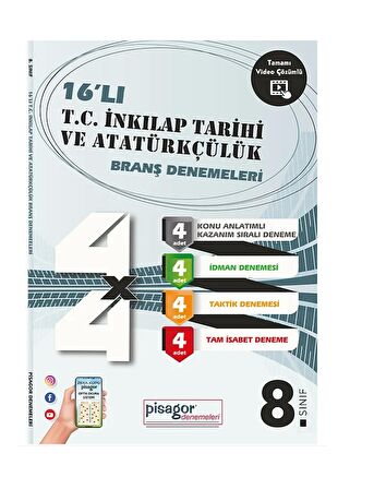 Zeka Küpü PİSAGOR 8.Sınıf LGS İnkılap Tarihi 16'lı Deneme - LGS Deneme