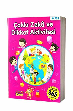 4 Yaş Çoklu Zeka ve Dikkat Aktivitesi - Pembe Kitap