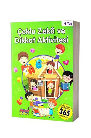 4 Yaş Çoklu Zeka ve Dikkat Aktivitesi - Yeşil Kitap