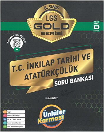 Ünlüler 8. Sınıf LGS T.C İnkılap Tarihi ve Atatürkçülük Ünlüler Karması Gold Soru Bankası