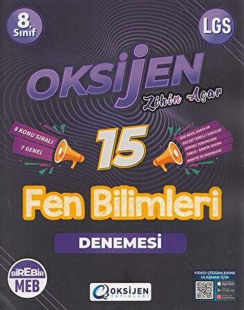 Oksijen Yayınları 8. Sınıf Lgs Fen Bilimleri 15 Deneme