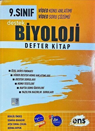 9. Sınıf Biyoloji Destek Defter Kitap