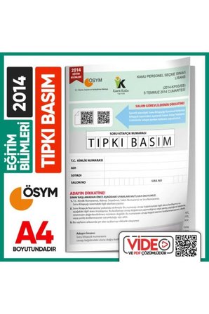 2014 Kpss Eğitim Bilimleri Ösym Tıpkı Basım Çıkmış Soru Kitapçığı Dijital Çözümlü Türkiye Geneli