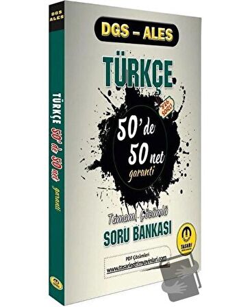 DGS ALES Türkçe 50 de 50 Net Garanti Soru Bankası Video Çözümlü Tasarı Yayınları