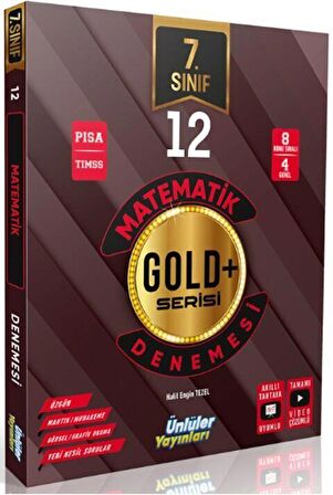 7. Sınıf Matematik Gold Serisi 12 Deneme Ünlüler Karması