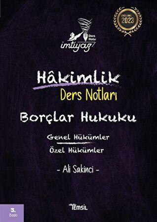 İmtiyaz Borçlar Hukuku Genel Hükümler- Özel Hükümler Hakimlik Ders Notları