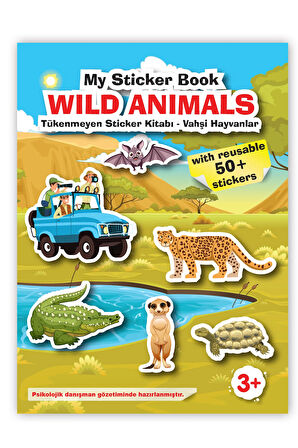 MY STİCKER BOOK '' WILD ANIMALS'' , TÜKENMEYEN STİCKER KİTABI VAHŞİ HAYVANLAR