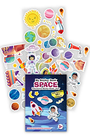 MY STİCKER BOOK '' SPACE'' , TÜKENMEYEN STİCKER KİTABI UZAY