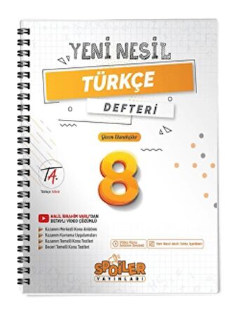 8. Sınıf Yeni Nesil Türkçe Defteri