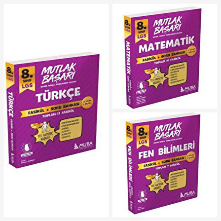 Muba Lgs Türkçe & Matematik & Fen Fasikül + Soru Bankası