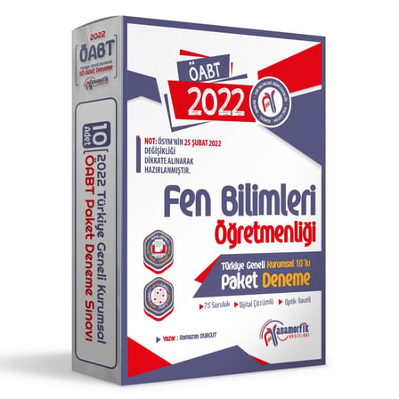 2022 Anamorfik Yayınları ÖABT Fen Bilimleri/Fen ve Teknoloji Öğretmenliği 10lu Dijtl Çözümlü Deneme