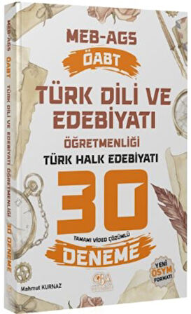 ÖABT MEB-AGS Türk Dili ve Edebiyatı Öğretmenliği Türk Halk Edebiyatı 30 Deneme Çözümlü