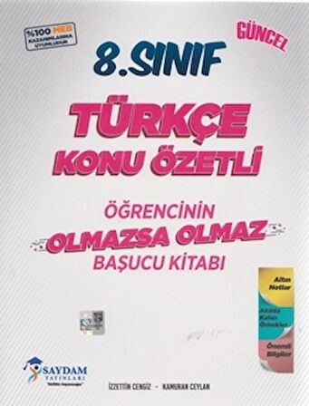 8. Sınıf Türkçe Konu Özetli Olmazsa Olmaz Başucu Kitabı