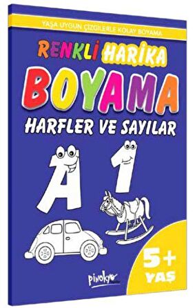 Renkli Harika Boyama Harfler ve Sayılar 5+ Yaş