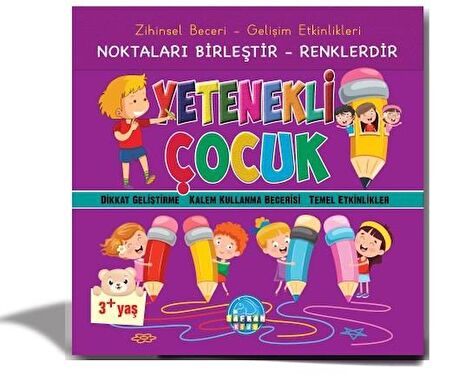 Safkan Kids Okul Öncesi Yetenekli Çocuk Noktaları Birleştir Renklendir 3+ 