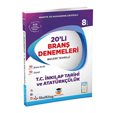 Zeka Küpü Yayınları 8.Sınıf T.C İnkılap Tarihi Ve Atatürkçülük 20 li Deneme