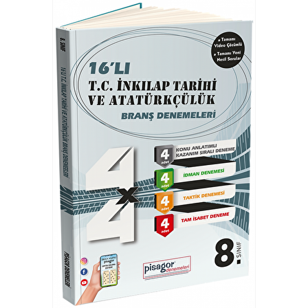 8. Sınıf Pisagor 16'lı İnkılap Tarihi ve Atatürkçülük Denemesi