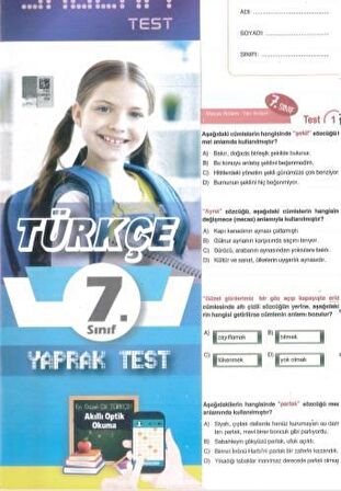 Molekül 7.Sınıf Türkçe Sağlam Yaprak Test