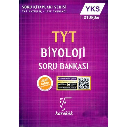 Karekök Yks Tyt Biyoloji Soru Bankası 1. Oturum YENİ 