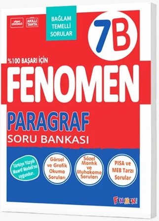 7. Sınıf Paragraf Fenomen B Soru Bankası Fenomen Okul Yayınları
