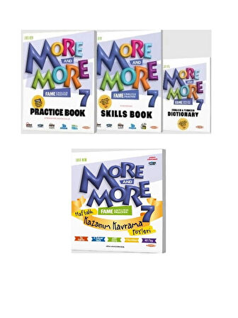 KurmayELT MoreandMore English7 Practice Book Skills Book Dictionary+Haftalık Kazanım Kavrama Föyleri