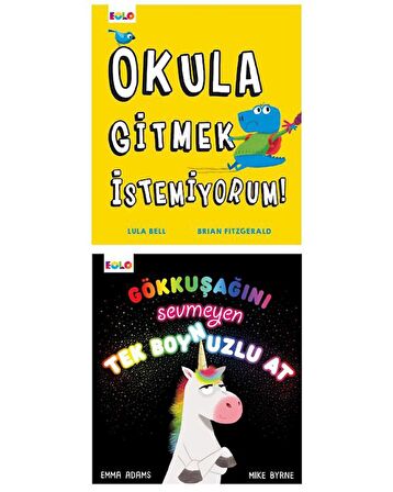 Okula Gitmek İstemiyorum ve Gökkuşağını sevmeyen Tek Boynuzlu At Set