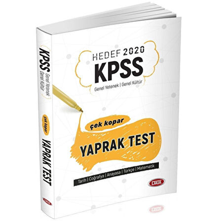 Data Yayınları 2020 KPSS Genel Yetenek Genel Kültür Çek Kopar Yaprak Test