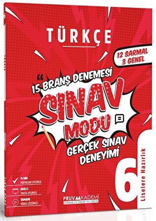 6. Sınıf Türkçe Sınav Modu 15 Deneme