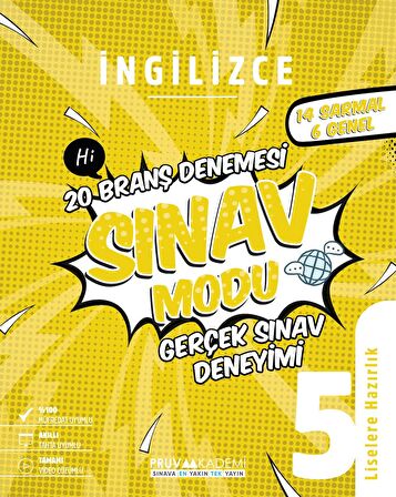 5. Sınıf İngilizce Sınav Modu 20 Branş Denemesi