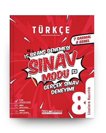 Pruva Akademi 8. Sınıf Türkçe Sınav Modu 15 Deneme