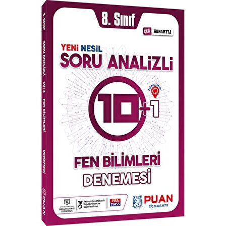 8.Sınıf LGS Fen Bilimleri Soru Analizli 10+1 Deneme Puan Yayınları