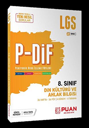 Puan Yayınları 8. Sınıf Din Kültürü Lgs P-Dif Yeni Nesil