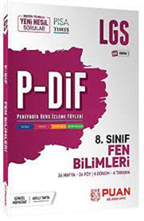 8. Sınıf LGS Fen Bilimleri PDİF Çek Kopar Konu Anlatım Föyleri Puan Yayınları