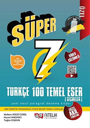 Nitelik 7.Sınıf Süper B ( Başarı) Türkçe 100 Temel Eser 