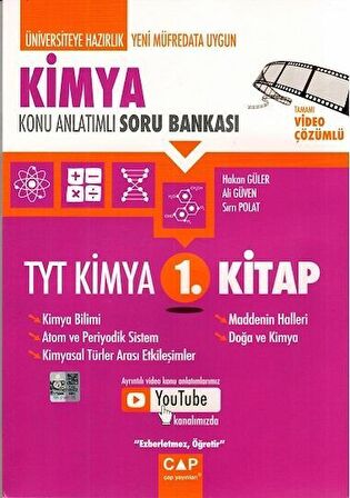 YKS TYT Kimya 1. Kitap Konu Anlatımlı Soru Bankası Video Çözümlü