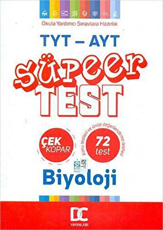 TYT AYT Biyoloji Süper Test Çek Kopar Doğru Cevap Yayınları