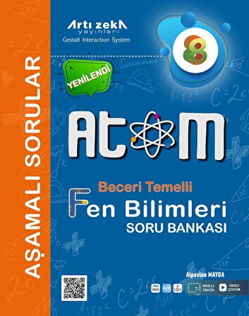 Artı Zeka Yayınları 8. Sınıf LGS Atom Beceri Temelli Fen Bilimleri Aşamalı Soru Bankası