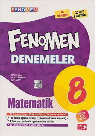 Fenomen Okul Yayınları 8. Sınıf LGS Matematik Fenomen 28 li Deneme