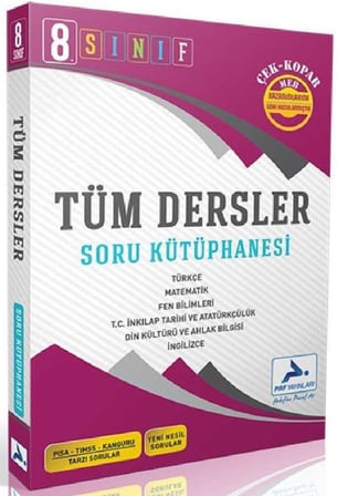 8. Sınıf Tüm Dersler Soru Kütüphanesi Çek Kopar PRF Paraf Yayınları