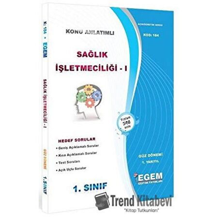 1. Sınıf 1. Yarıyıl Sağlık İşletmeciliği 1 Konu Anlatımlı Soru Bankası - Kod 184