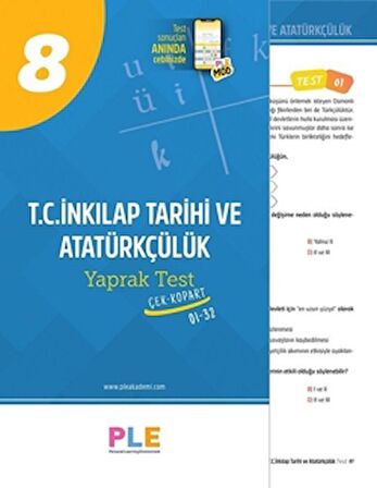 Birey PLE 8. Sınıf T.C İnkılap Tarihi ve Atatürkçülük 32 Yaprak Test